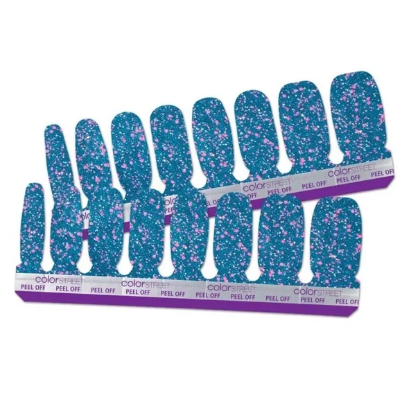 *Retired* Color Street: Frosty Nights | Teal Blue Pink Glitter Winter Holiday - Picture 11 of 11